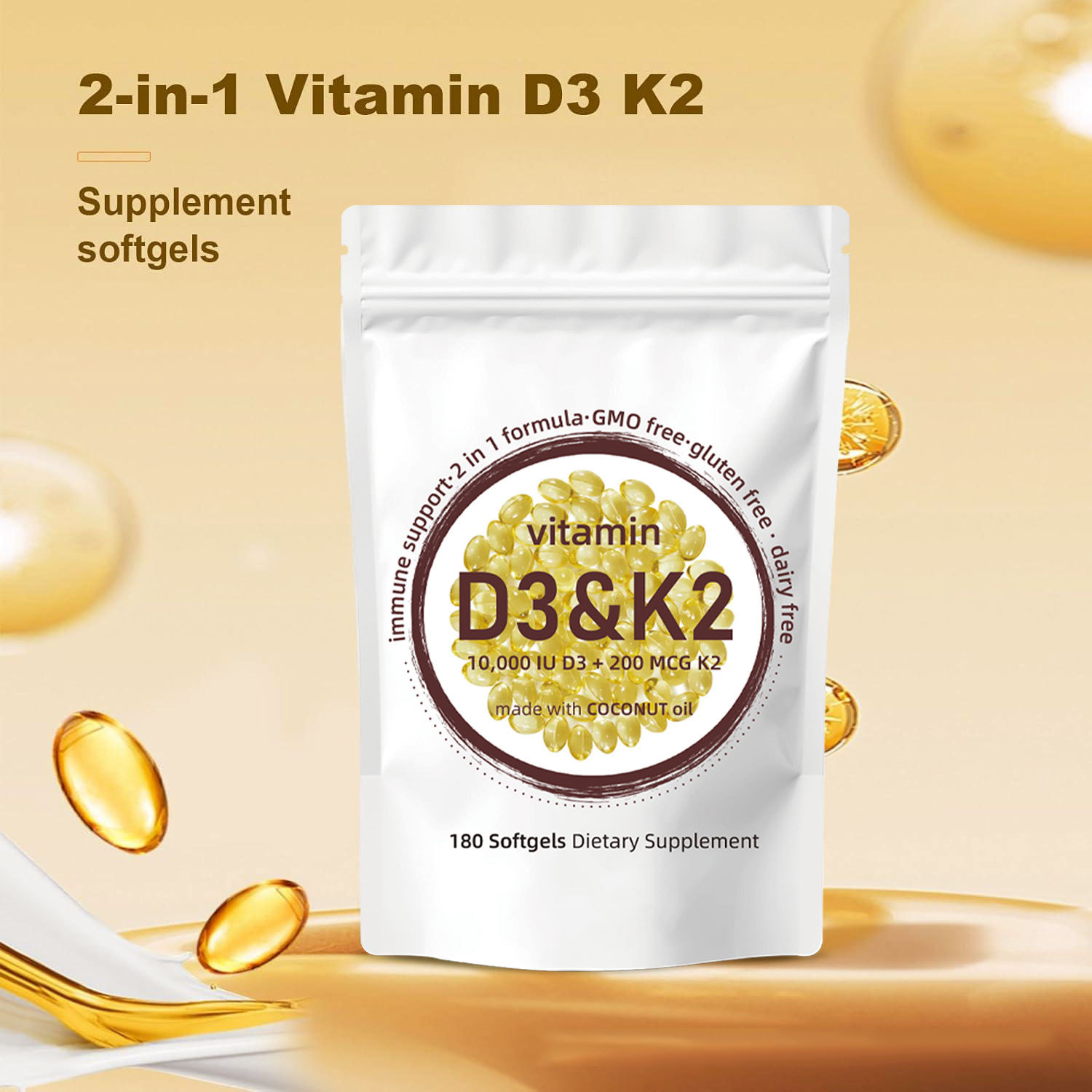 Vitamin D3 K2 Softgels - Vitam - Vitamin D3 K2 Drop recension och pris