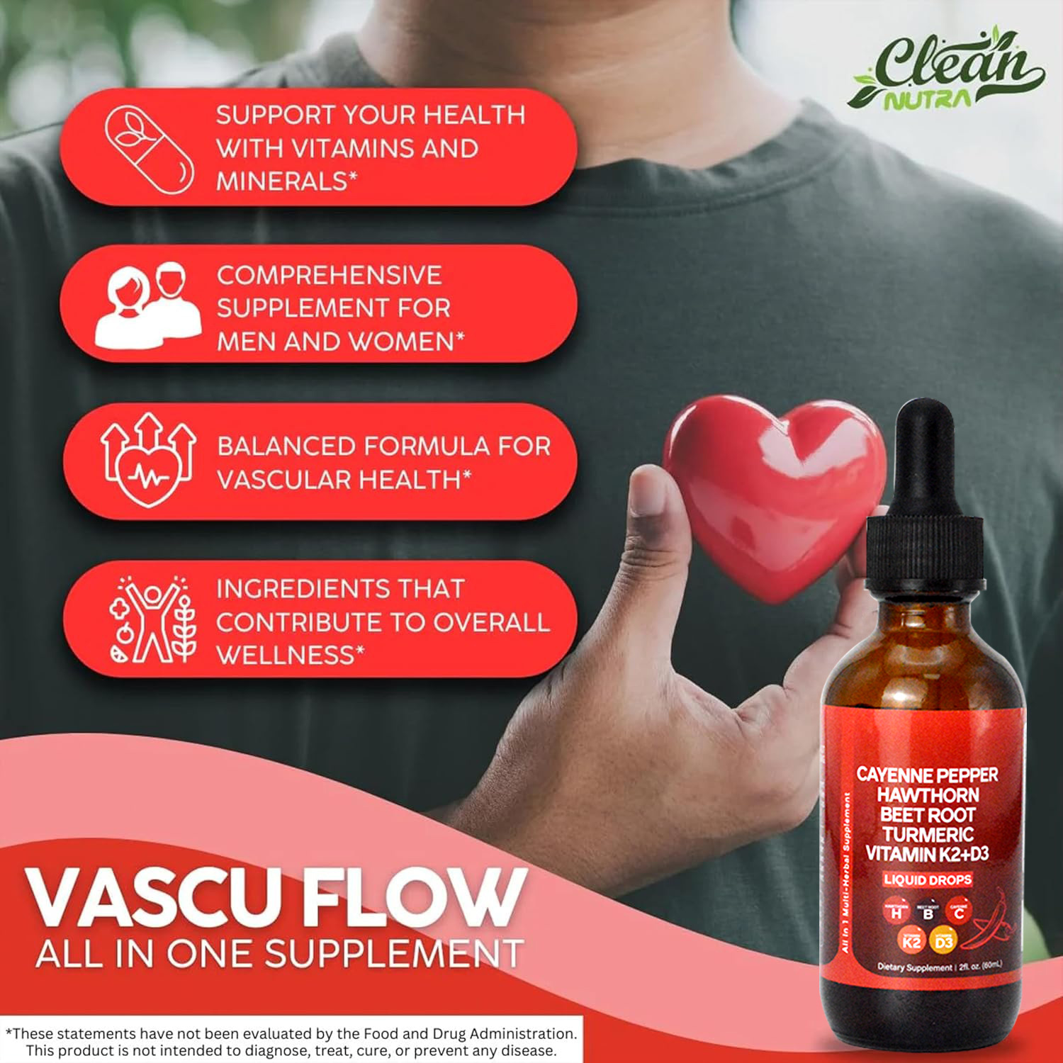 60ML Liquid Cayenne Pepper Dro - Vitamin D3 K2 Drop recension och pris
