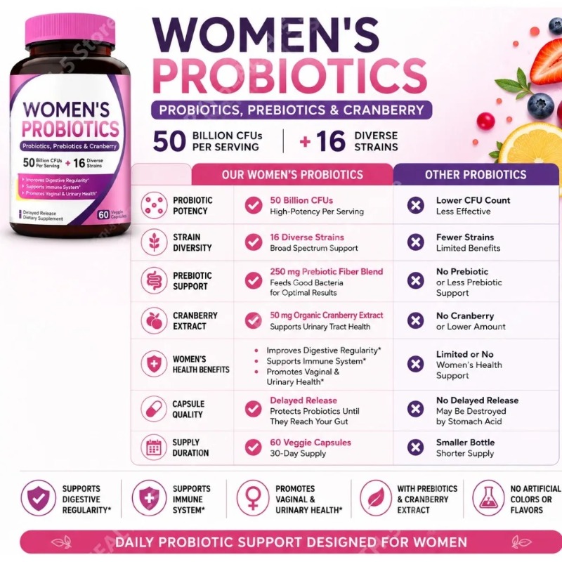 Women Probiotic 50 Billion CFU - Probiotic 60 Billion recension och pris