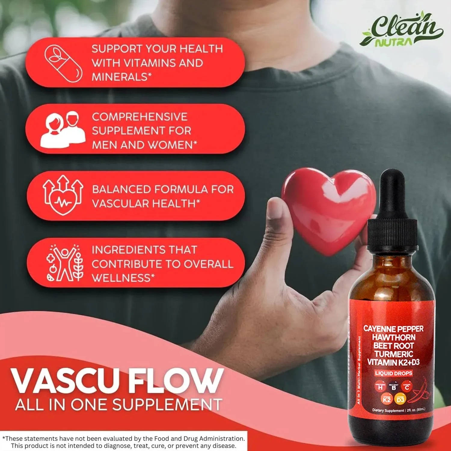Natural Cayenne Pepper Liquid  - Vitamin D3 K2 Drop recension och pris