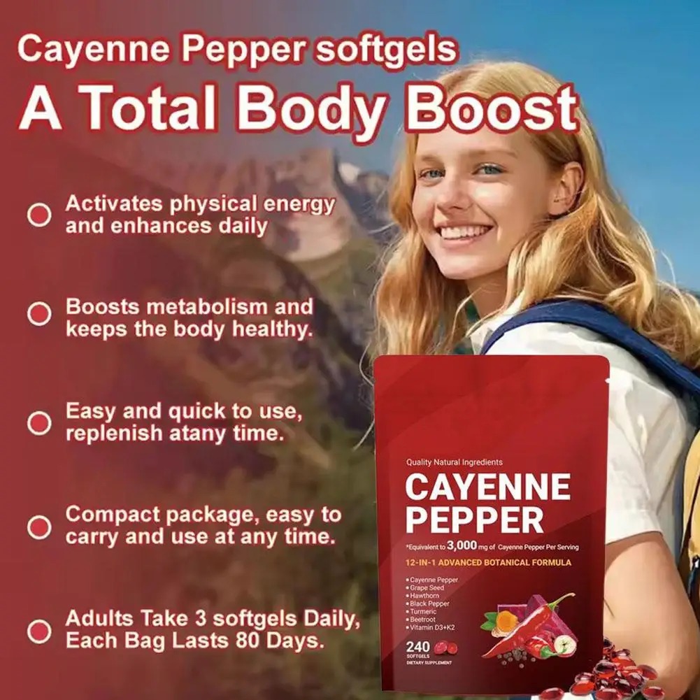 240 Softgels Cayenne Pepper Ca - Vitamin D3 K2 Drop recension och pris